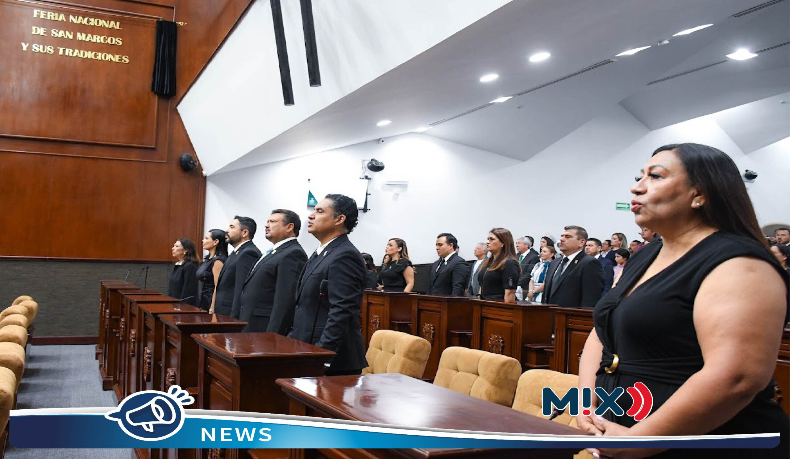 Congreso de Aguascalientes develó letras doradas: “Feria Nacional de San Marcos y sus Tradiciones”