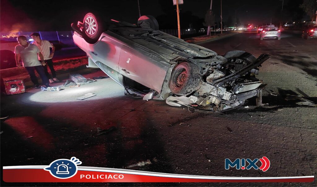 Policía Vial atiende volcadura en Av. Constitución