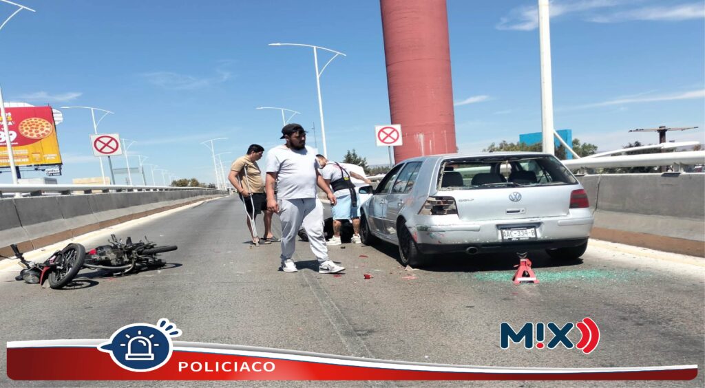 Accidente en puente elevado de avenida Aguascalientes dejó saldo de un lesionado