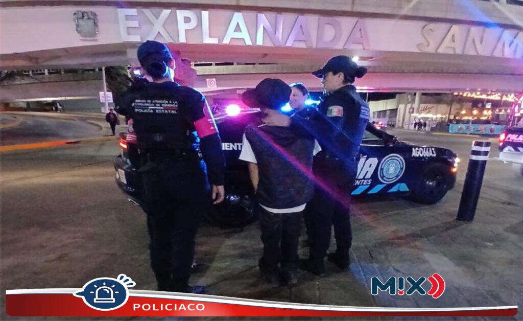 Auxilió Policía Rosa a dos menores de edad extraviados y sin familia en la FNSM