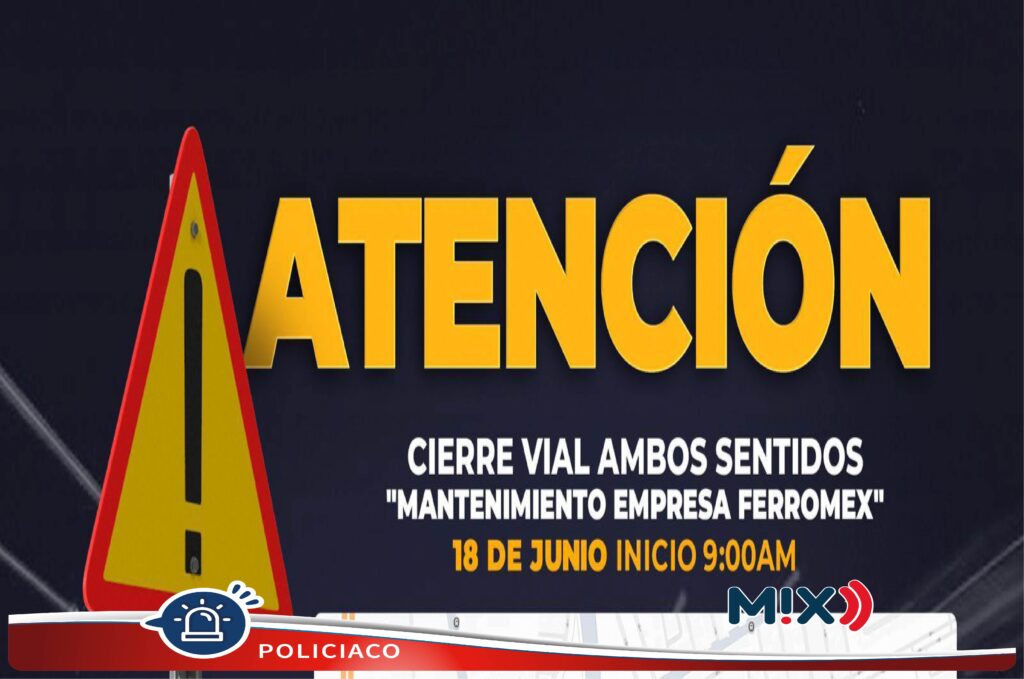 Aviso Vial por cierres totales a la circulación por obras en vías de Convención de 1914 Norte