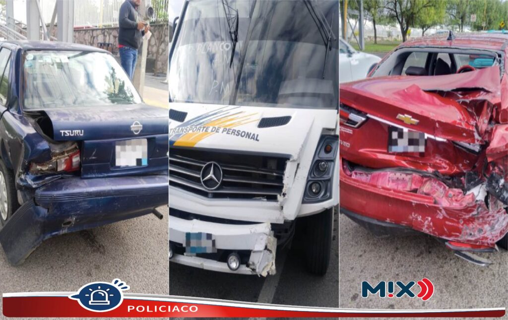 Se registró carambola entre 4 autos en Aguascalientes Norte y Guadalupe González