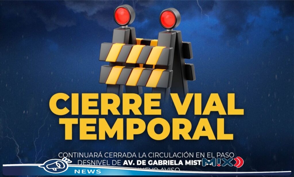 Hasta nuevo aviso cierran Par Vial de Gabriela Mistral, tras lluvias de la tarde de este viernes