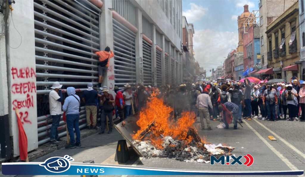 CETEG quemó oficinas del SNTE en Ciudad de México