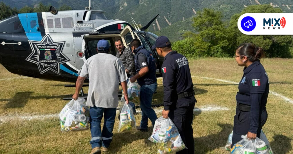 Helicóptero Halcón 1, de Aguascalientes, lleva ayuda humanitaria a zonas incomunicadas de la Sierra de Hidalgo