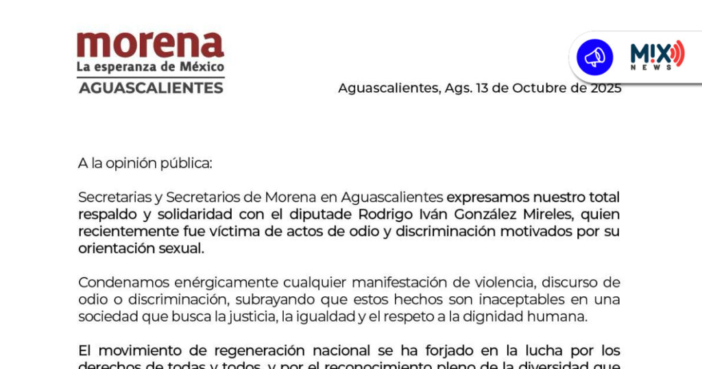 Dirigencia de Morena da su respaldo al Diputade Rodrigo Mireles