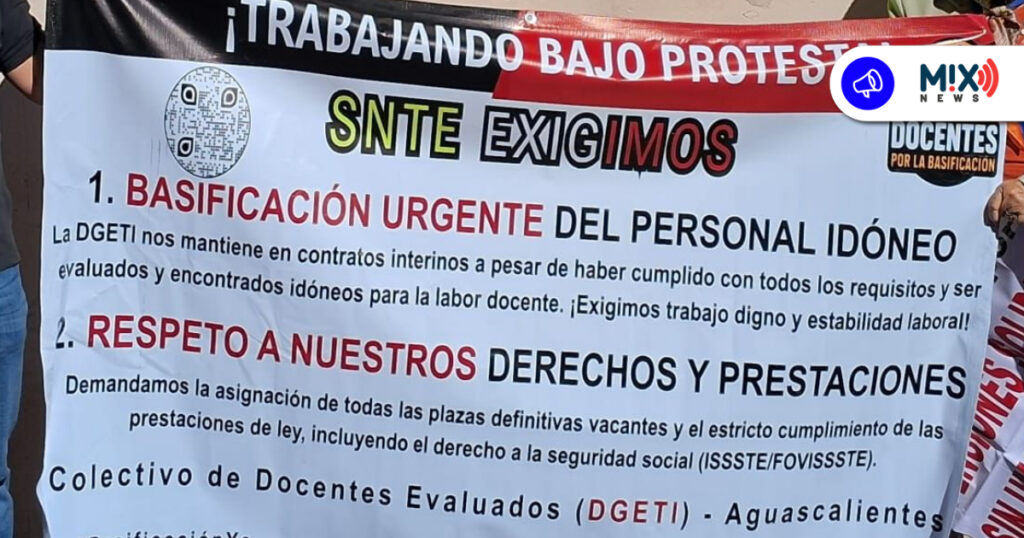 Docentes de CBTIS y CETis en Aguascalientes exigen basificación