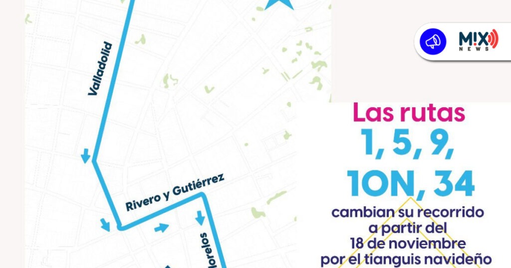 Desvían rutas de camiones urbanos por Tianguis Navideño del Jardín Carpio