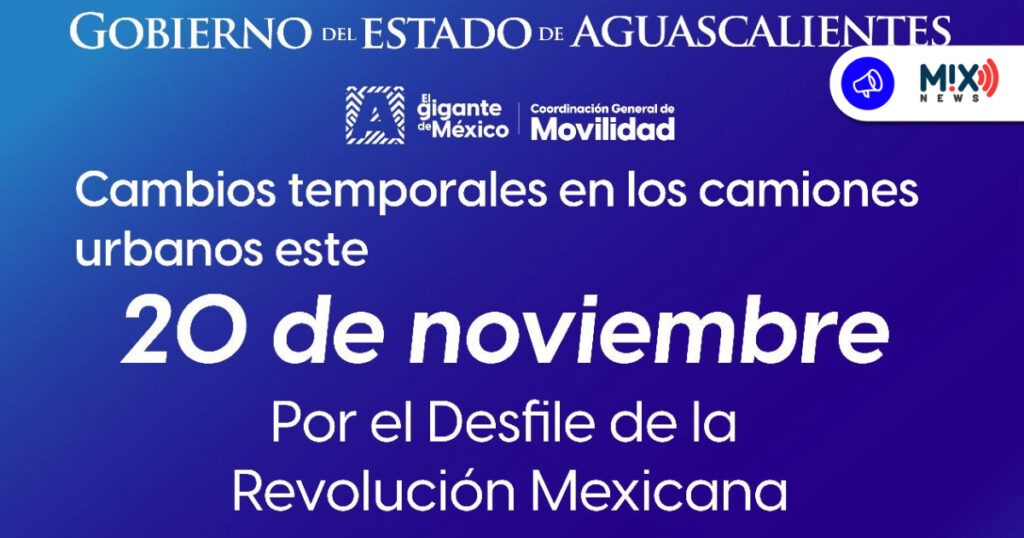 27 rutas de transporte público se modificaran por desfile del 20 de noviembre