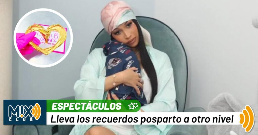 Cardi B convierte el cordón umbilical de su bebé en joyería de lujo… ¡literalmente oro desde la cuna!