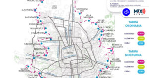 Publican mapa y tabulador para calcular la tarifa justa de taxis