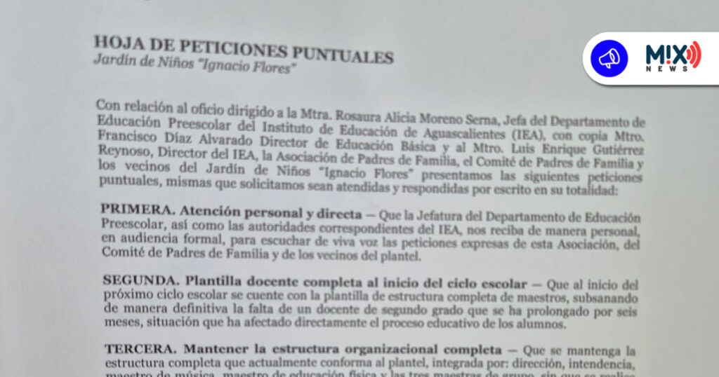 Padres de familias exigen al IEA frenar recortes en el Jardín de Niños "Ignacio Flores”